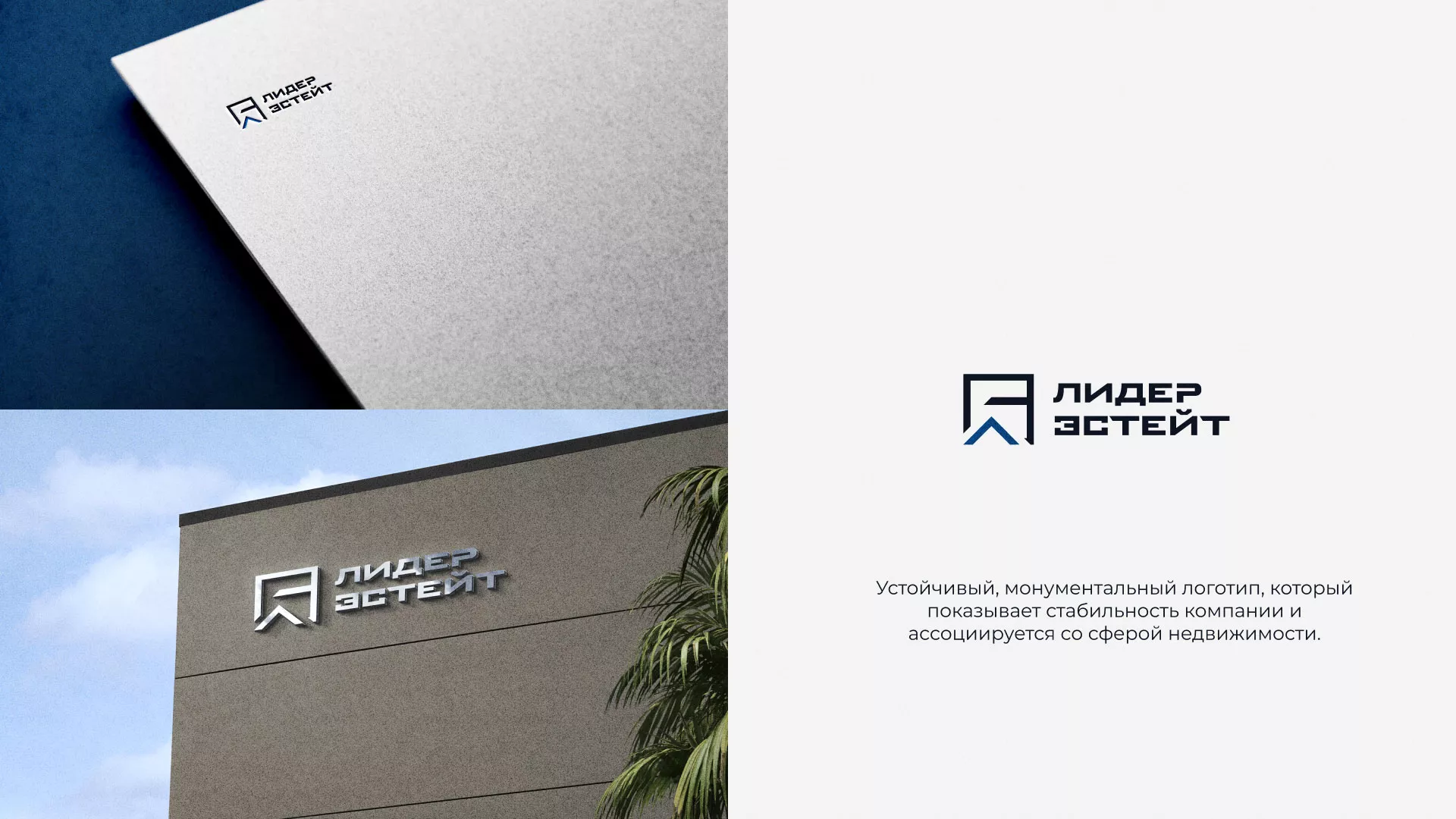 Разработка логотипа агентства недвижимости «Лидер Эстейт» в Баксане